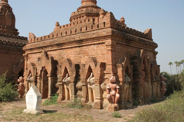 The Temples of Bagan cover an area of 16 square miles. The majority of its buildings were built in the 1000s to 1200s, during the time Bagan was the capital of the First Burmese Empire. Myanmar (Burma).