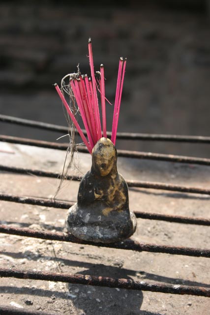 Essence sticks are at every temple. The Temples of Bagan. Myanmar (Burma).