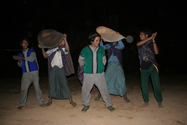 Traditional dance of Chin people. Aye village, Chin State. Myanmar (Burma).