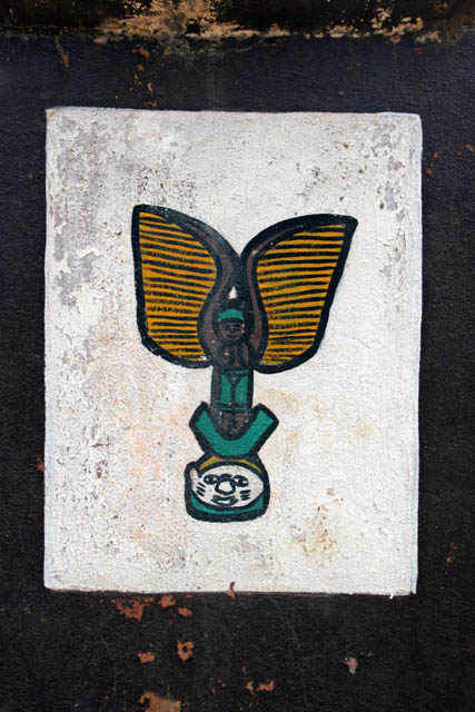 Voodoo symbols along Road of the saves (Route des Esclaves) in Ouidah town. Benin.