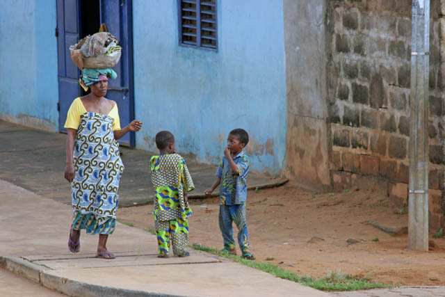 Street life, Ouidah town. Benin.