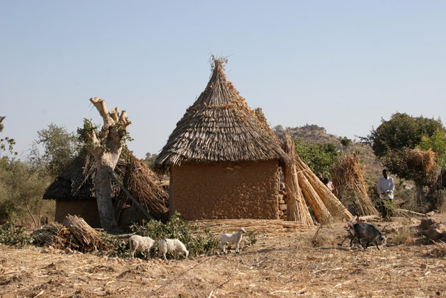 Mountain village Djingliya at Mandara Mountains. Cameroon.