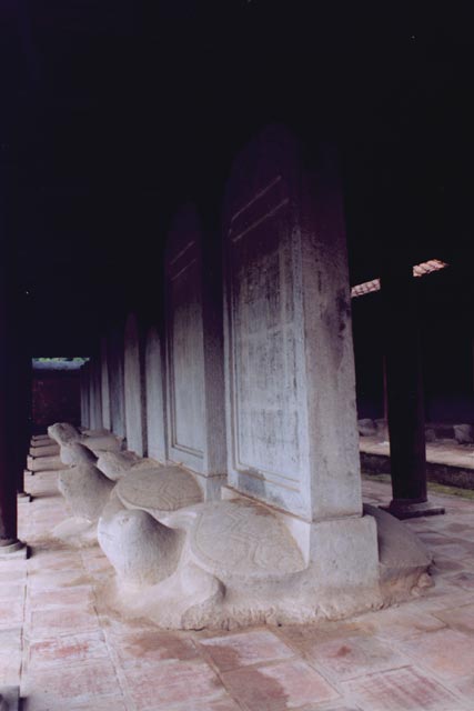 Graves in temple of Literature. Hanoi. Vietnam.