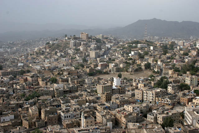 View to the center of Ta'izz city. Yemen.