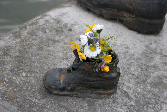 Second World War memorial, Danube River front, Budapest. Hungary.