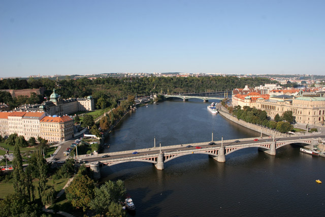 Awesome Prague panorama from balloon. Czech Republic.