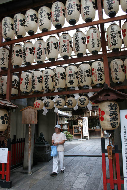 Entrance to small temple at downtown, Kyoto. Japan.