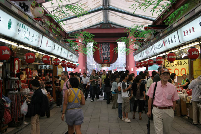 Entrance street to Senso-ji temple at Asakusa district, Tokyo. Japan.