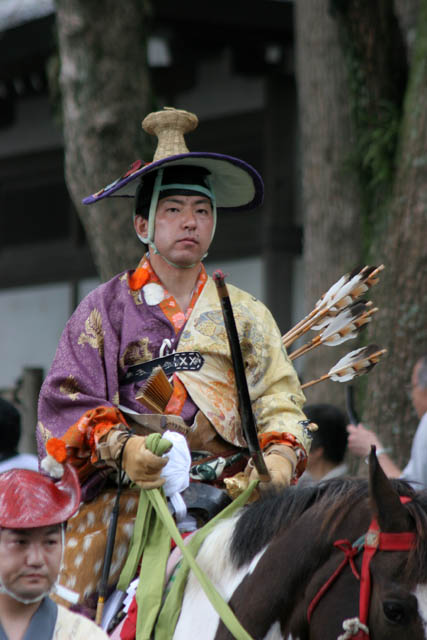 Tsurugaoka Hachiman-gu Shrine Reitaisai (Annual Festival). Today is held Yabusame - traditional japanese horseback archery. Kamakura town. Japan.