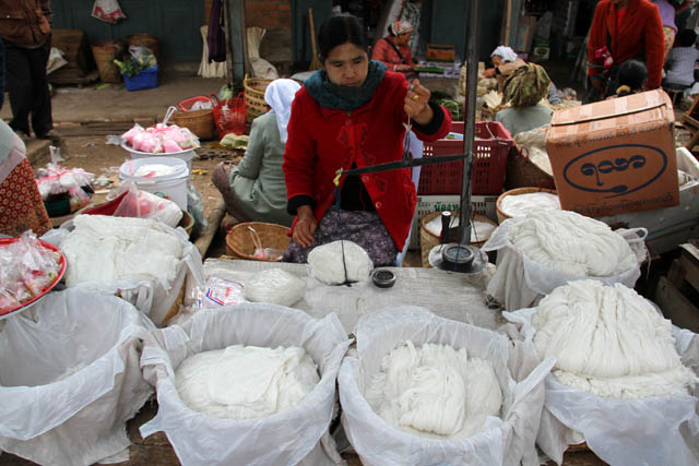 Main market at Kengtung town. Myanmar (Burma).