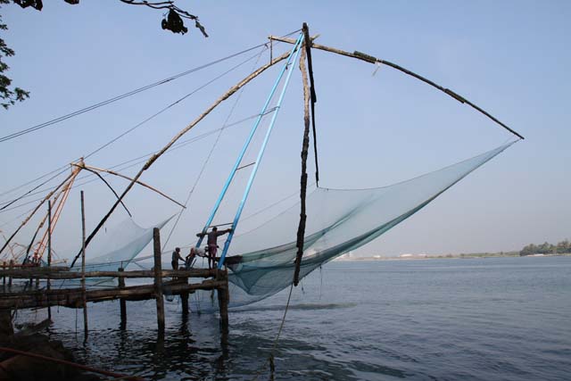 Chinese fishing nets, Kochi (Cochin), Kerala. India.
