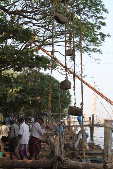 Chinese fishing nets, Kochi (Cochin), Kerala. India.
